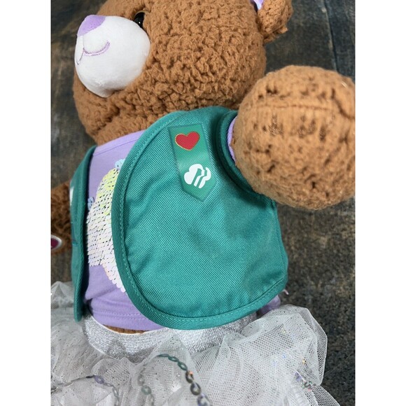 Build A Bear Girl Scouts Adventureful Plush with Junior Vest, Sequin Trefoil Tee - Picture 4 of 11